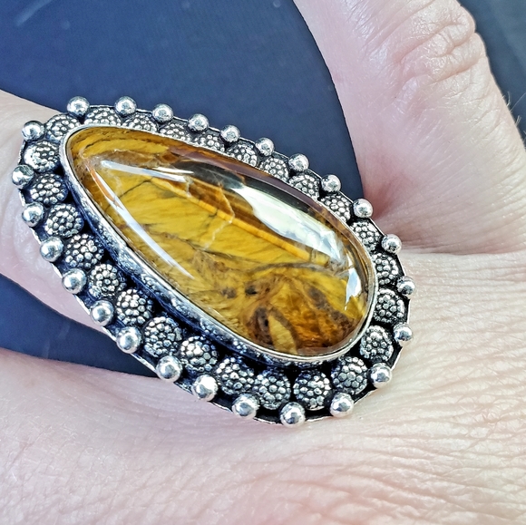 New Tiger Eye 925 Silver Ring. - Picture 5 of 15
